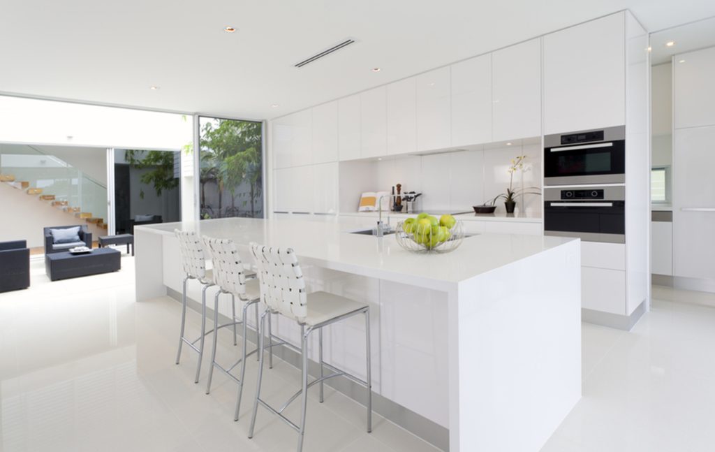 White Modular kitchen