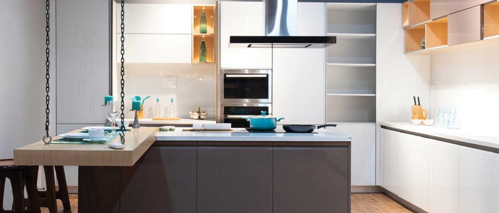 L-shaped modular kitchen